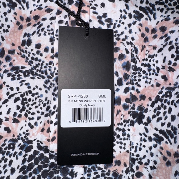 Sunrise Kingdom Dusty Navy Short Sleeve Casual Button Down Shirt Size Small NWT - Picture 4 of 4